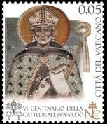Immagine del francobollo vaticano con sant'Agostino