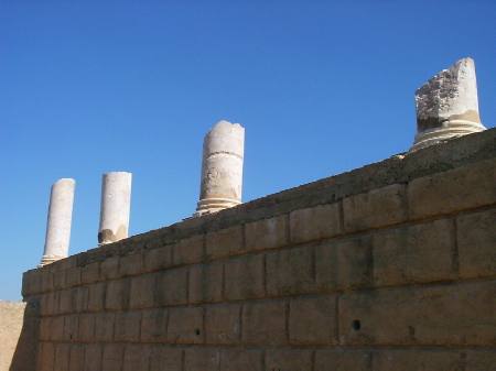 I ruderi del Foro dell'antica Cartagine sulla collina di Birsa