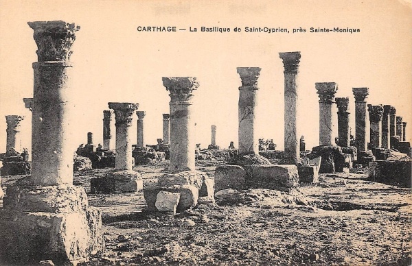 Resti delle colonne della grande basilica cristiana di san Cipriano