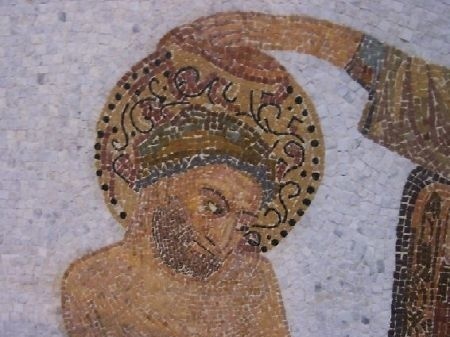 Agostino: particolare del mosaico del battesimo