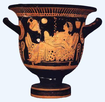 Vaso greco con scene della vita di Danae
