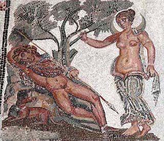 Mosaico che raffigura Selene e il sonno di Endymion