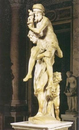 Statua di Bernini che raffigura Enea con il spalla il padre Anchise