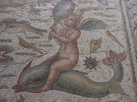 Meraviglioso particolare del grandioso mosaico di Amphitrite