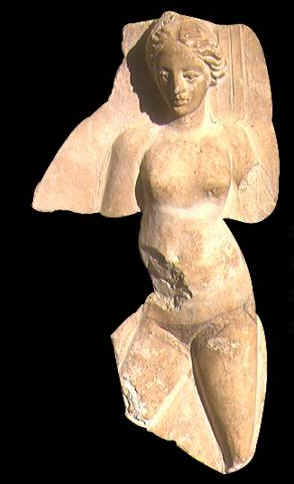 Bassorilievo in stucco che raffigura un busto femminile. Museo del Bardo, sec. III d. C. 