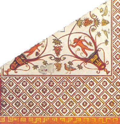 Terme degli Affreschi a Banasa: mosaico delle Ninfe e Baccanti