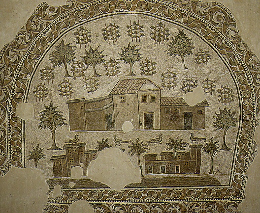Mosaico con villa romana africana: Museo del Bardo