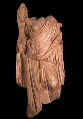 Statua acefala in marmo biancheggiante che vuole simbolizzare l'abbondanza: Museo del Bardo