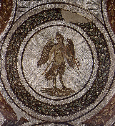 Particolare di mosaico con il corteo del dio Nettuno