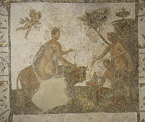 Mosaico con una scena mitologica: Museo del Bardo