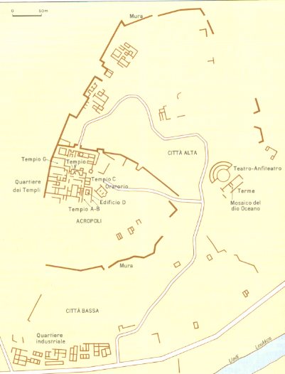 Mappa della città romana di Lixus