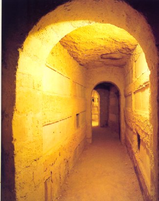 Veduta delle catacombe cristiane dette del Buon Pastore che risalgono al III secolo
