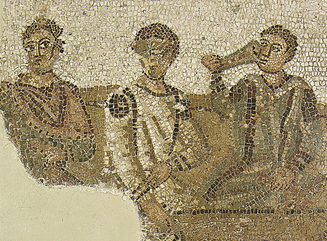 Mosaico con personaggi seduti, al Museo del Bardo