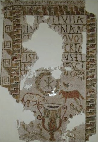 Mosaico di Stercorius e sua moglie Crescentia