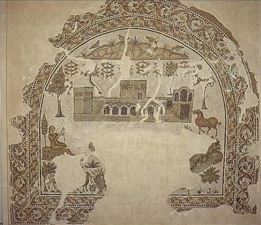 Mosaico di villa romana. L'opera  conservata al Museo del Bardo.