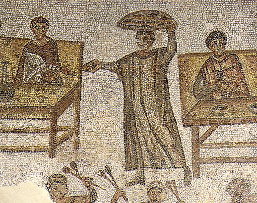 Mosaico con scene di banchetto