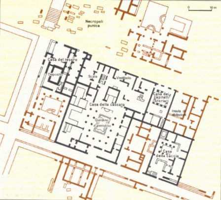 Mappa della città romana di Utica