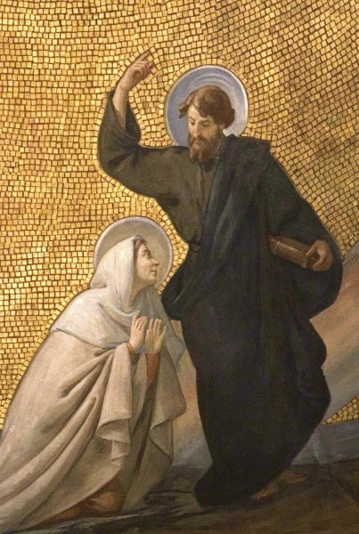 Sant'Agostino e santa Monica nel catino absidale in San Pietro in Ciel d'Oro a Pavia, opera di Ponziani