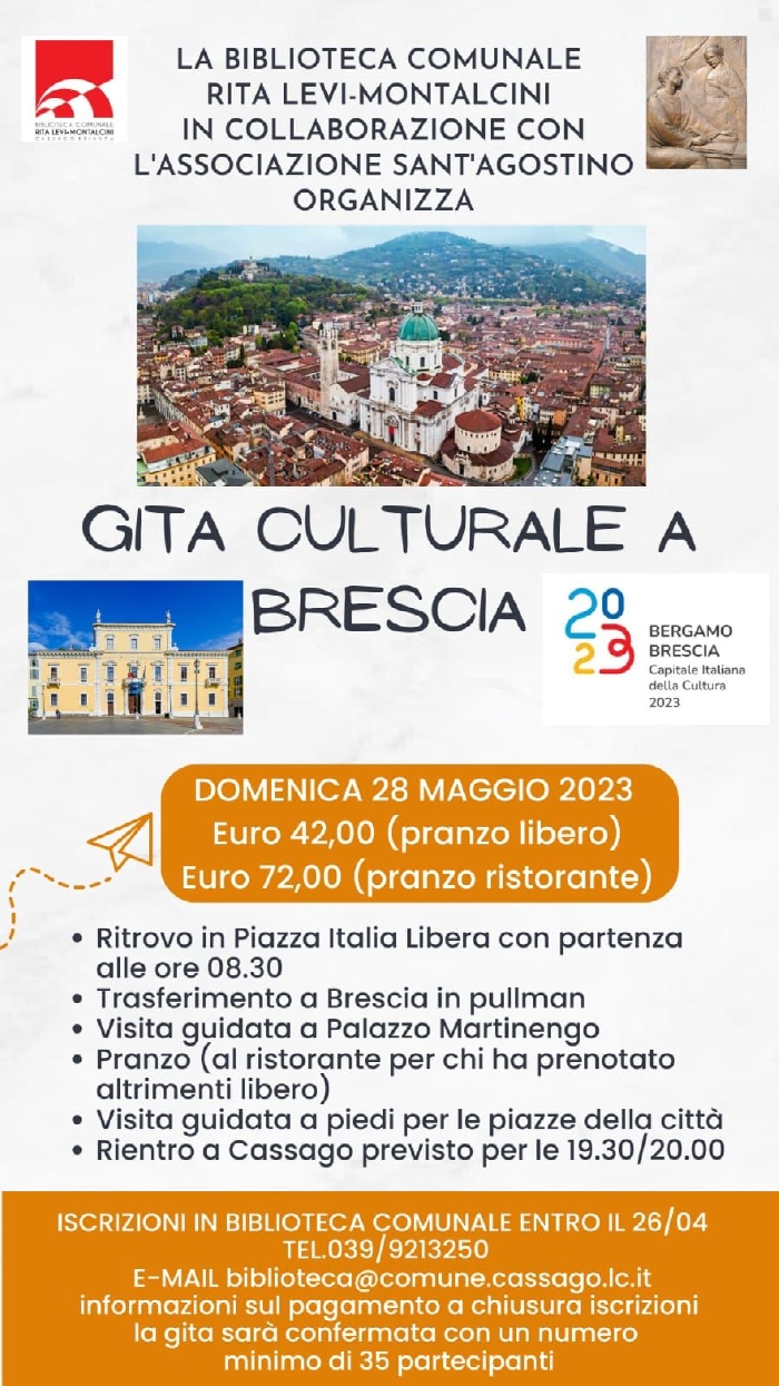 Il programma della gita culturale a Brescia