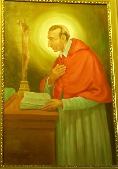 Settimana 2011: San Carlo Borromeo, quadro nella chiesa parrocchiale di Cassago del pittore Renato Beretta
