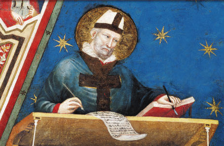 Immagine di Agostino nel Cappellone della basilica di S. Nicola a Tolentino