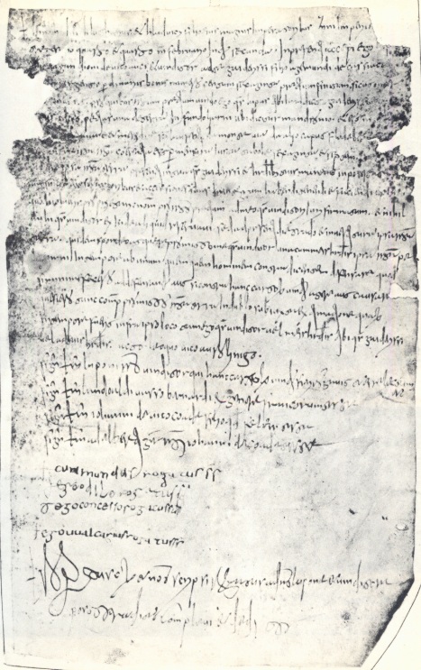 Cartula Venditionis dell'854