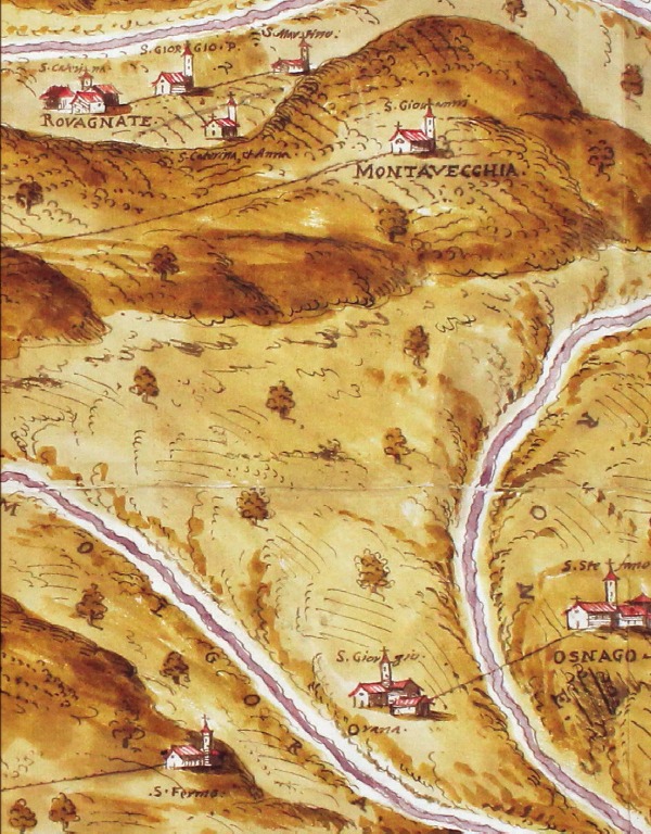 Mappa seicentesca di una parte della Pieve di Missaglia