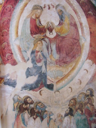 incoronazione della Vergine: affresco del Savoldo a Casatenovo