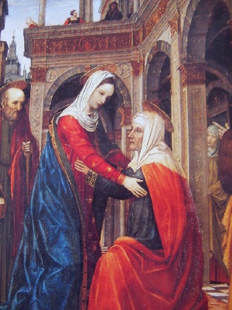 Maria visita Elisabetta in un quadro del Bergognone
