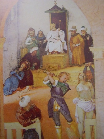 Il martirio di santa Barbara da un affresco di Lorenzo Lotto a Trescore Balneario (1524)