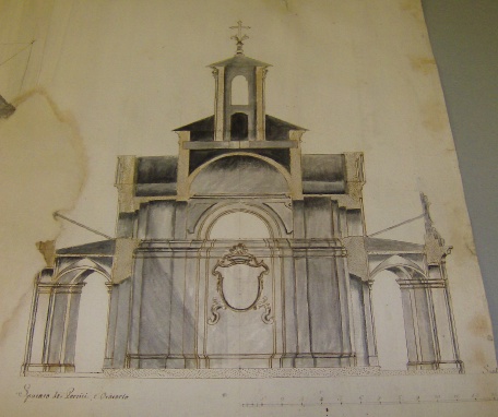 progetto mai realizzato per la costruzione di una nuova chiesa sul colle di S. Salvatore a Tremoncino