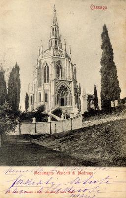Il Sepolcreto Visconti sul colle di Tremoncino in una vecchia fotografia di inizio Novecento