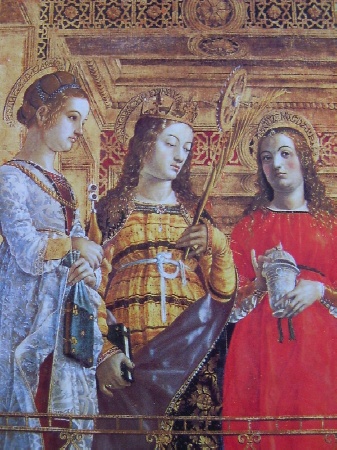 Pala d'altare dello Zenale a Treviglio con le sante Lucia, Maddalena e Caterina
