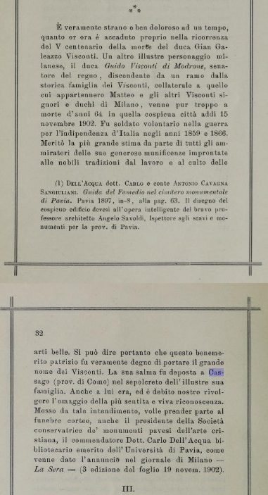La nota del dott. Carlo Dell'Acqua