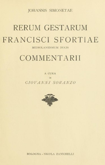 Il frontespizio del libro a cura di Giovanni Soranzo
