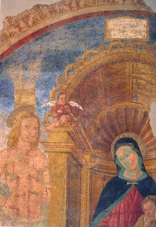 Madonna e san Sebastiano, affresco dal convento della Misericordia di Missaglia