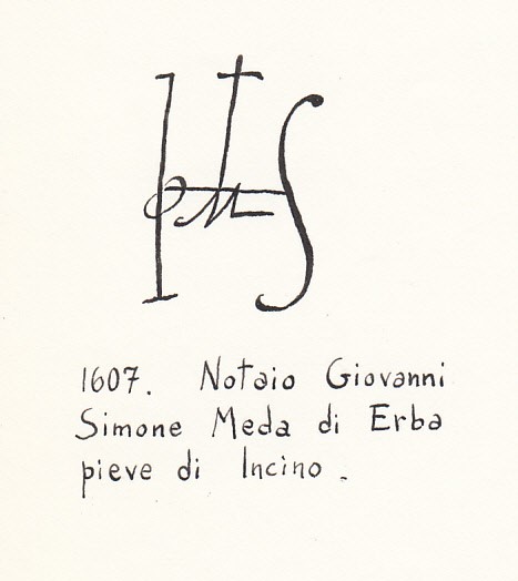 Segno del tabellionato del notaio Simone Meda