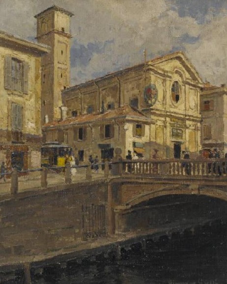 Chiesa di san Damiano a Milano: dipinto di Grossi Giannino (1919)