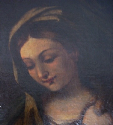 Maria Vergine, particolare della Sacra Famiglia
