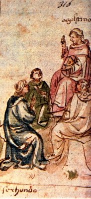 Il rus Cassiciacum, da un manoscritto del 1433 della Città di Dio conservato alla Biblioteca Nazionale di Firenze
