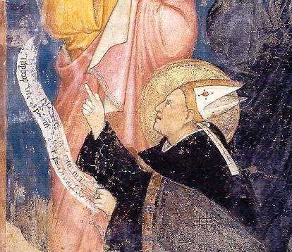  Agostino ai piedi della Croce, affresco in S. Marco a Milano 