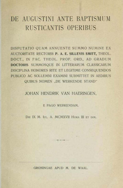 Immagine della copertina del libro di Johan Hendrick Van Haeringen