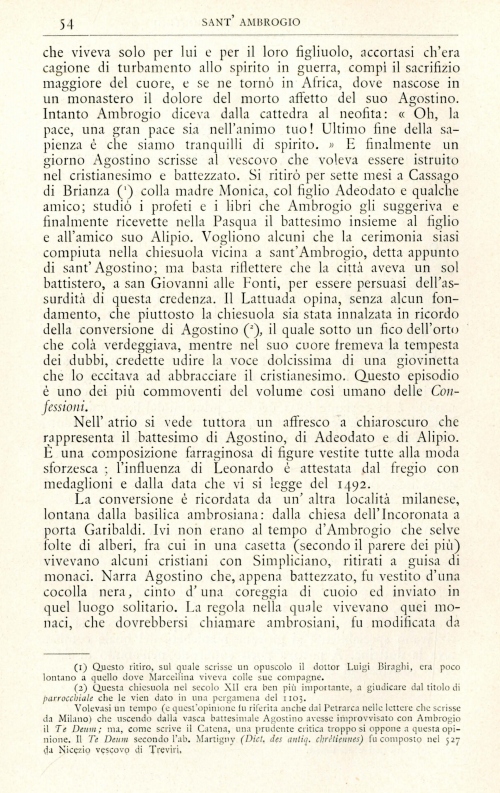 Parte del testo dell'opera di Romussi relativa alla conversione di Agostino