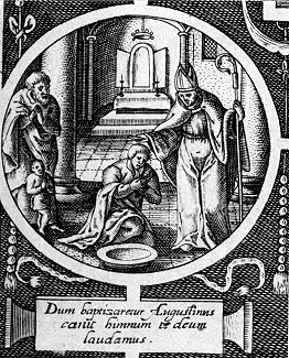 Battesimo di Agostino nella stampa di Bry alla Biblioteca Nazionale di Parigi