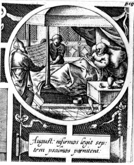 Morte di Agostino nella stampa di Bry alla Biblioteca Nazionale di Parigi