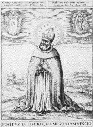 Agostino fra il sangue di Cristo e il latte della Vergine, dalla stampa di Kartarius alla Biblioteca Nazionale di Parigi