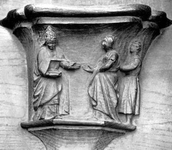 Agostino guarisce un cieco, particolare dal Coro della chiesa di santa Gertrude a Lovanio