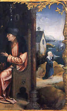 Agostino s'imbarca per Roma, nella Tavola di Jan van Scorel nella chiesa di Santo Stefano a Gerusalemme