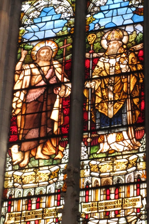 Agostino vescovo e cardioforo con san Giovanni Battista patroni della chiesa