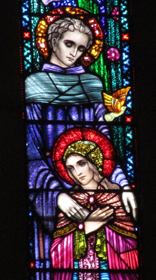 Estasi di Ostia, vetrata nella chiesa agostiniana di Limerick
